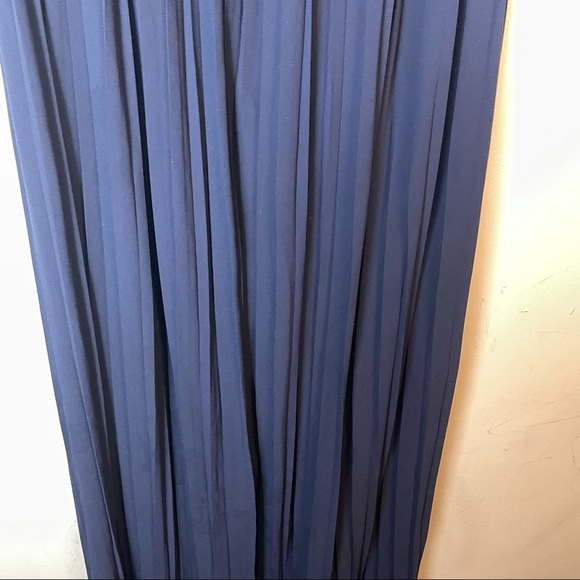 SABINE Navy Pleated Strapless Maxi Dress Size S - Picture 6 of 13